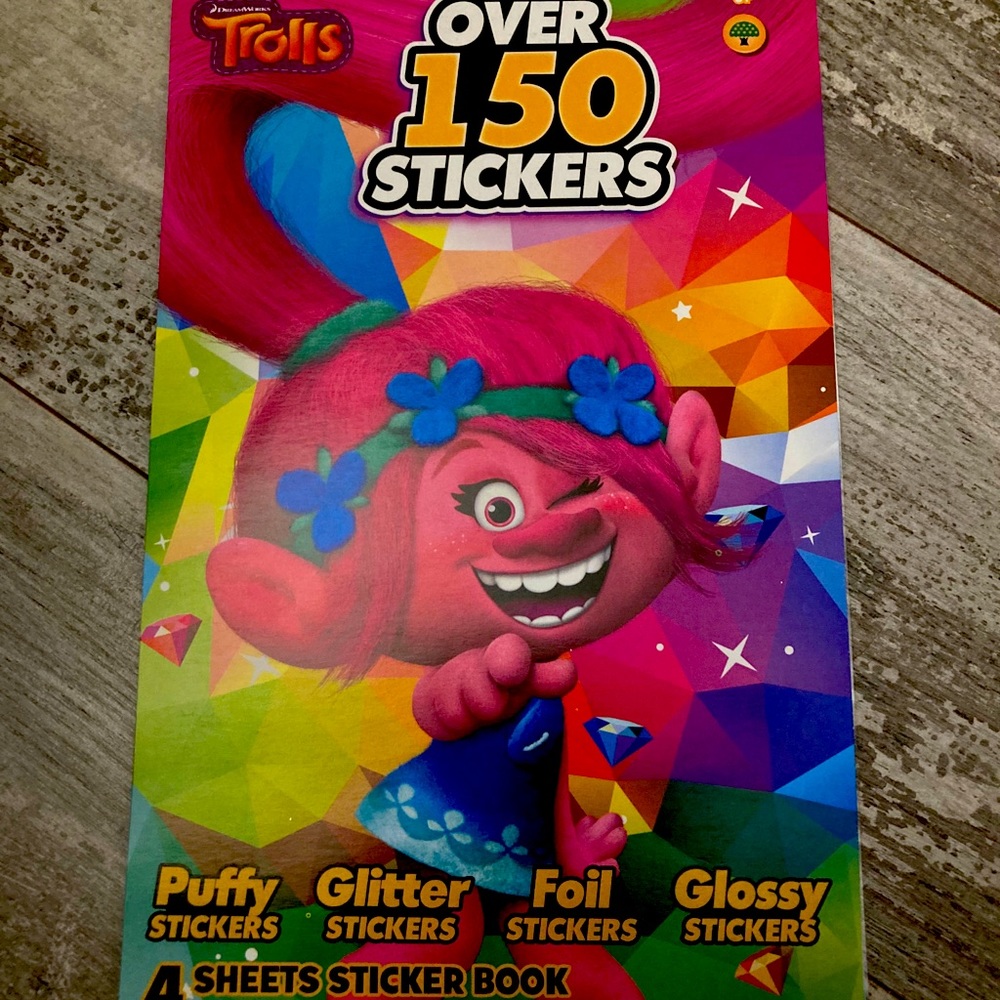 NWT Trolls 150+ Sticker Book